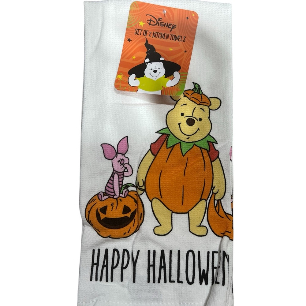 Disney Winnie The Pooh 2 Pack Kitchen Towels, Halloween